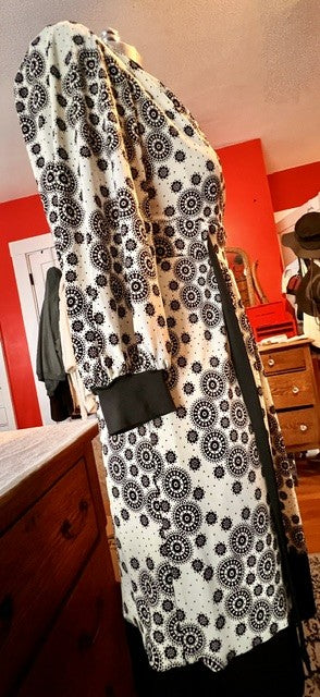 London Times Petites Black Cream Print Dress Size 6P