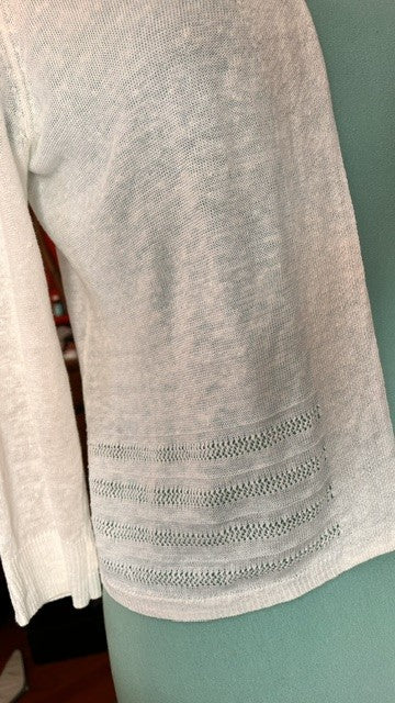 Nanette Lepore 100% Linen Open Front Cardigan Size Small White Lightweight