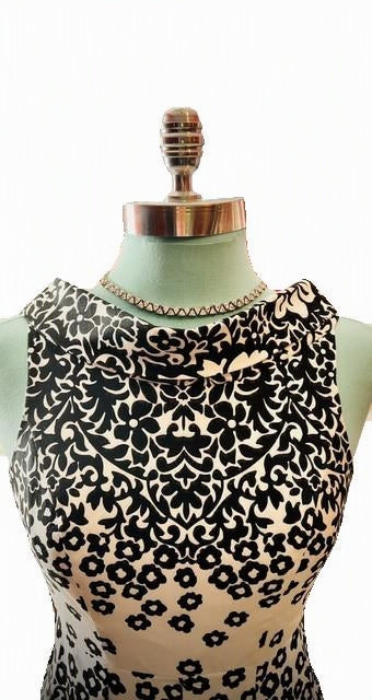 Donna Morgan Black & White Floral Fit-and-Flare Dress — Size 4P