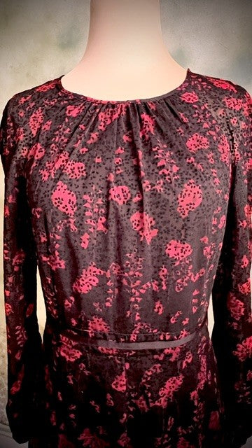 Tommy Hilfiger Size 2 Black Red Burnout Maxi Dress