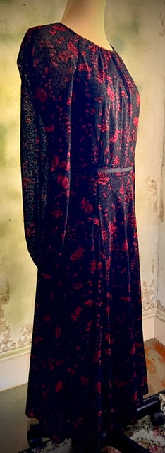 Tommy Hilfiger Size 2 Black Red Burnout Maxi Dress