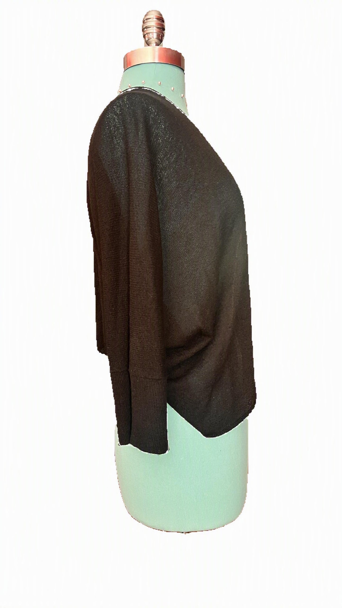 Cupio Sheer Black Open-Front Cardigan — Size S/M