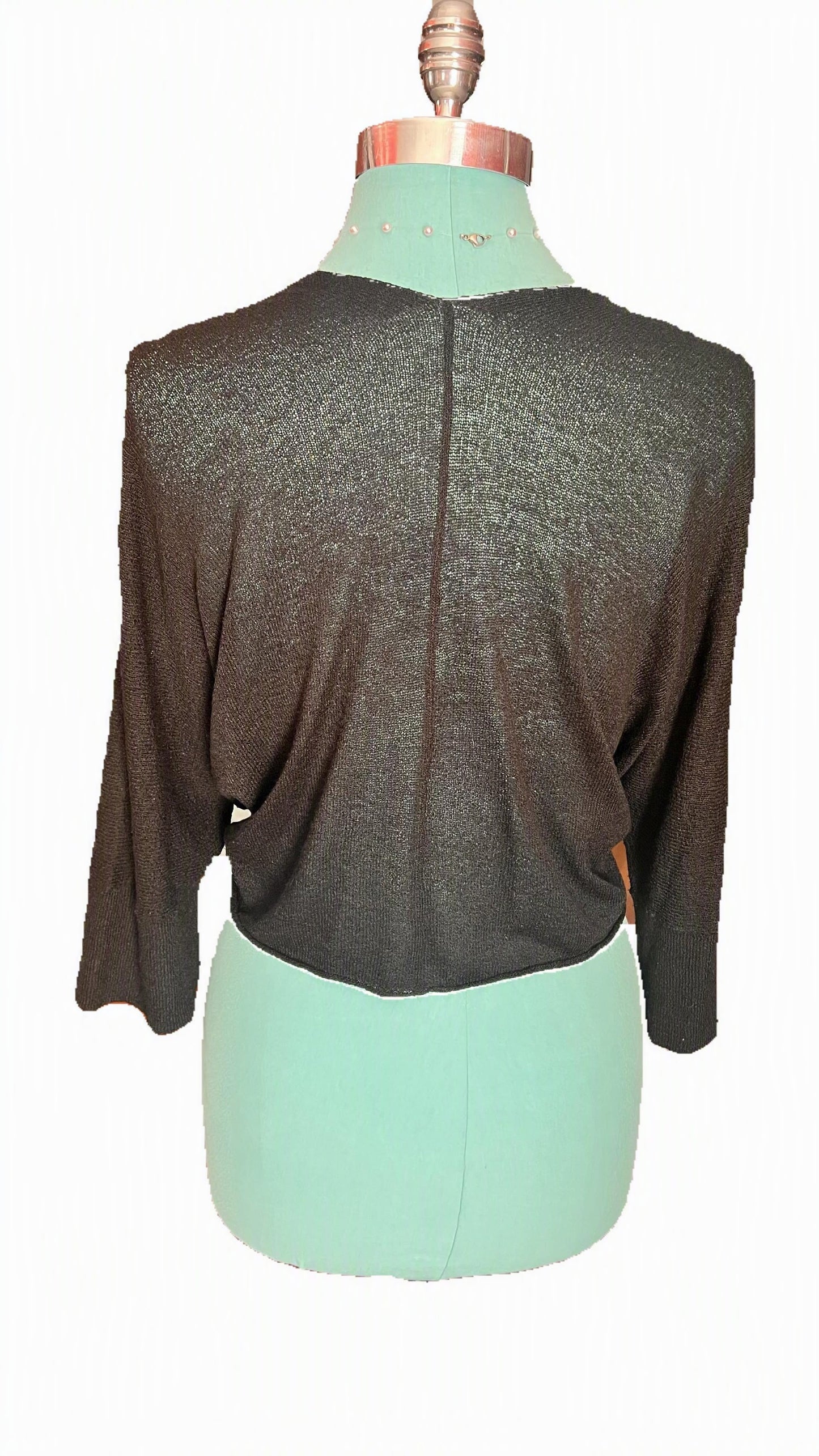 Cupio Sheer Black Open-Front Cardigan — Size S/M