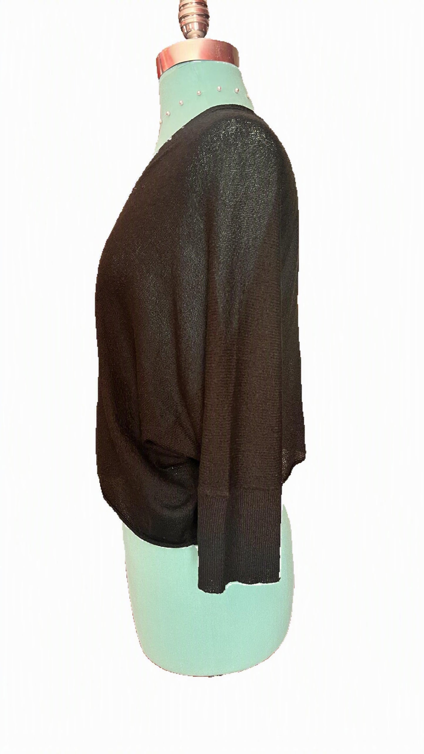 Cupio Sheer Black Open-Front Cardigan — Size S/M