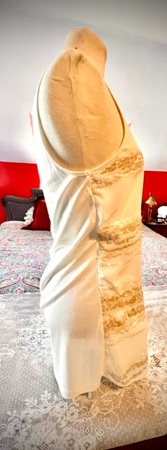 Express Cream Sequin Shimmer Tank Top Size Small