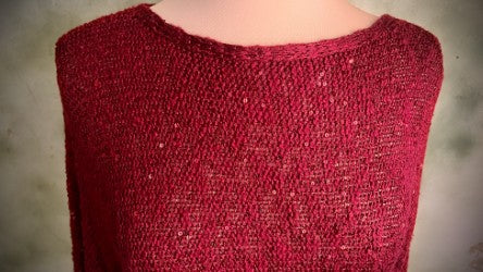 Mechant Burgundy Sequin Knit Lace Hem