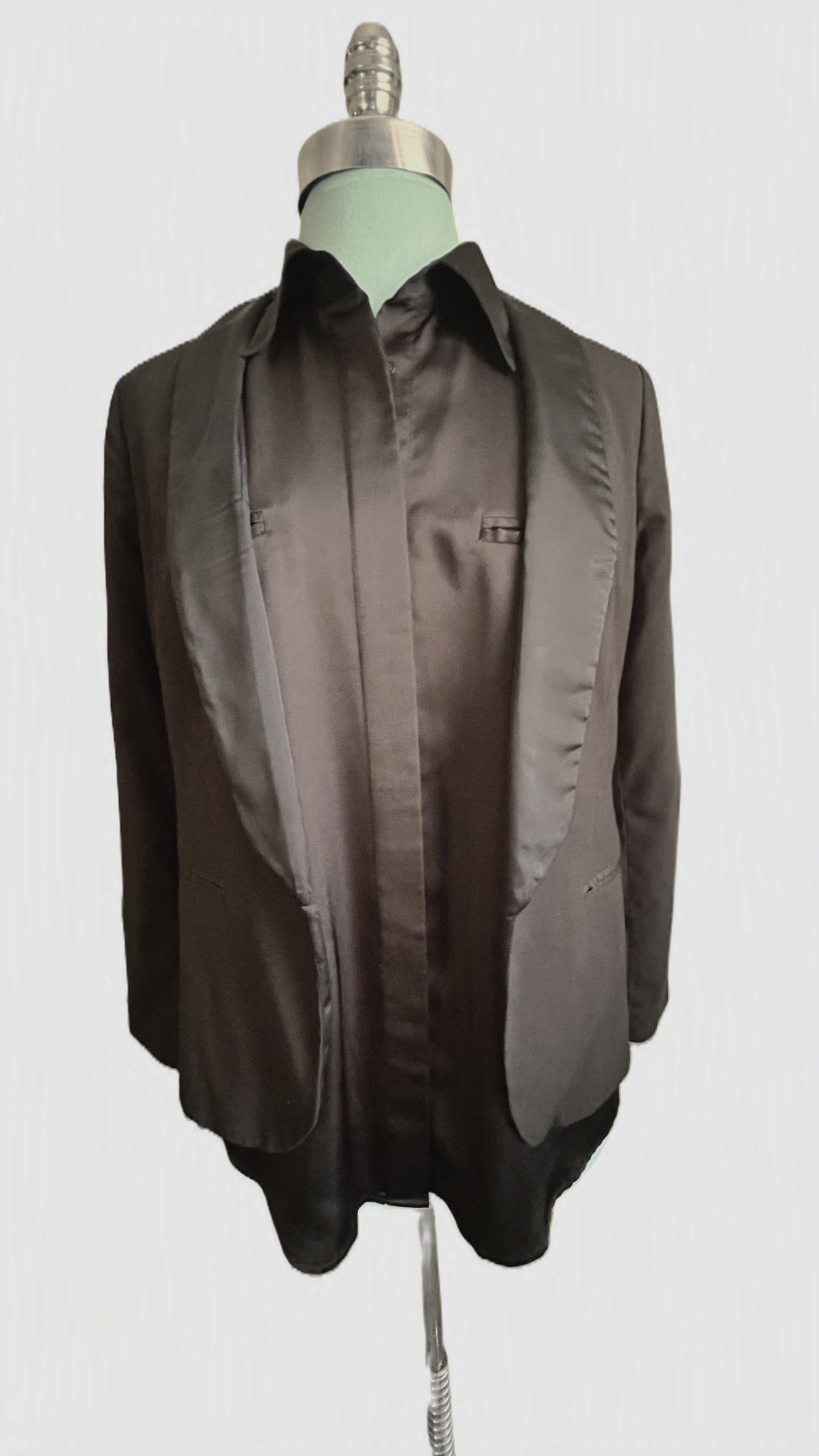 Lauren Conrad Black Tuxedo Blazer Size 4 Satin Shawl Collar