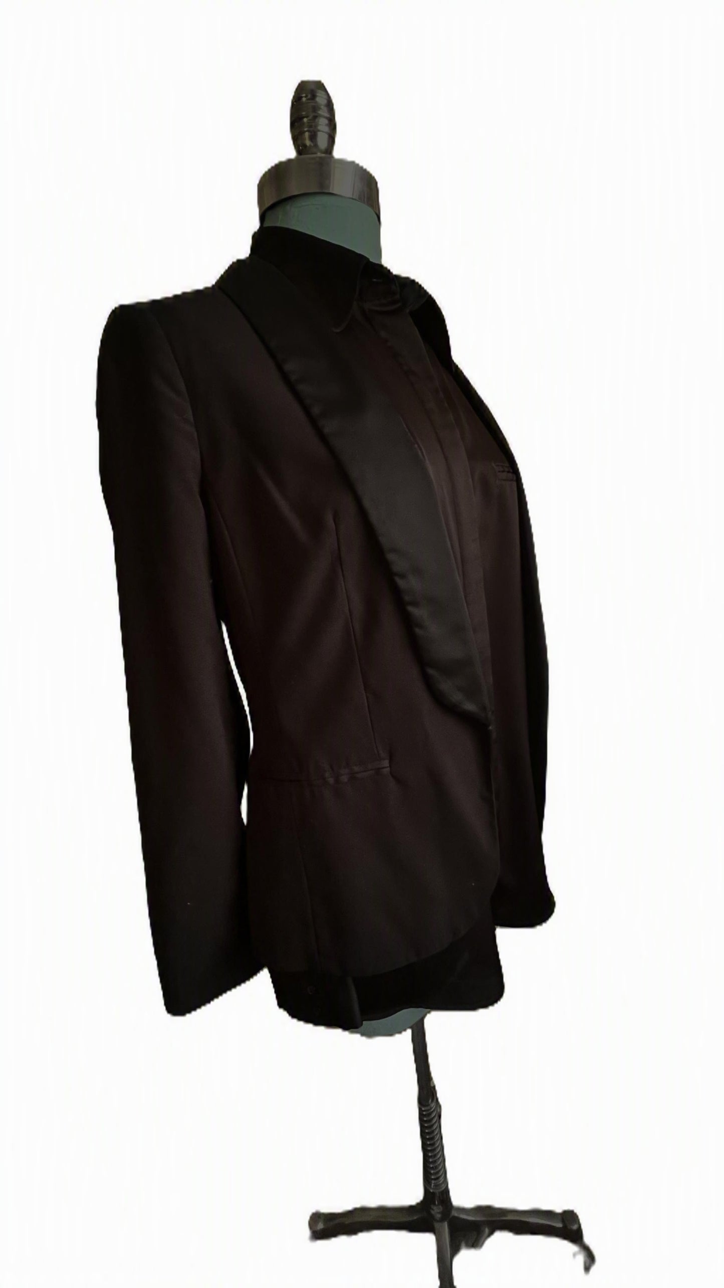 Lauren Conrad Black Tuxedo Blazer Size 4 Satin Shawl Collar