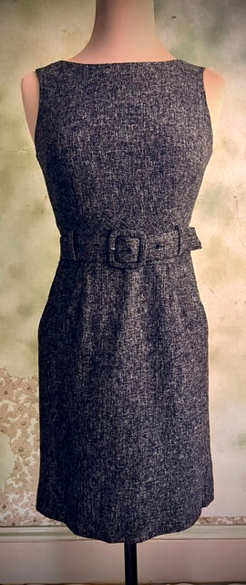 Banana Republic Petite Tweed Belted Sheath Dress Size 00P