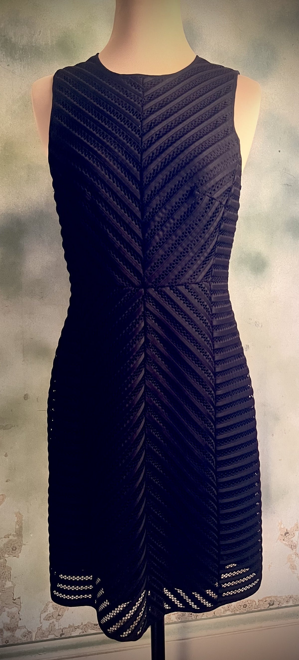 H&M Black Chevron Lace Fit & Flare