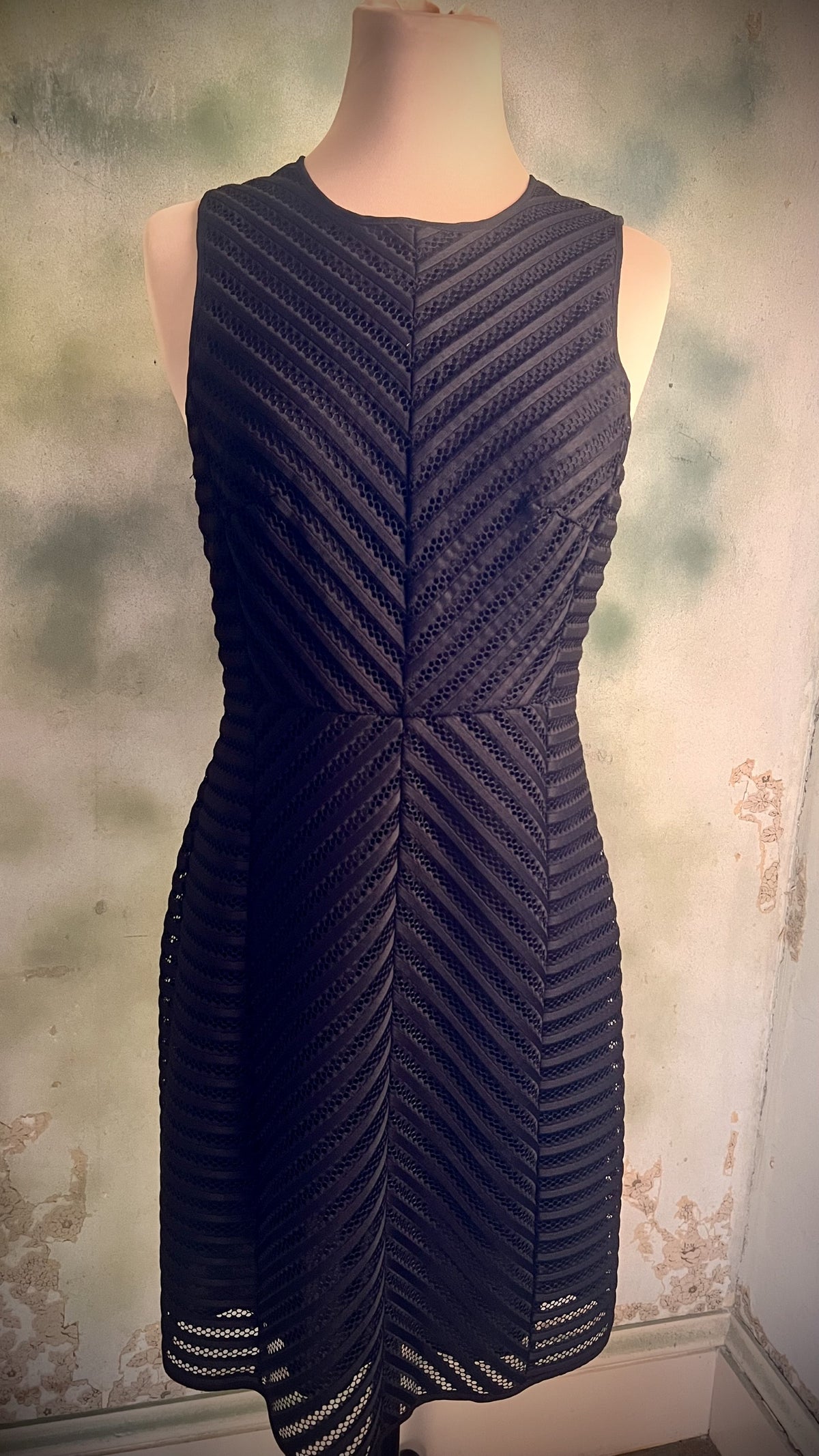 H&M Black Chevron Lace Fit & Flare