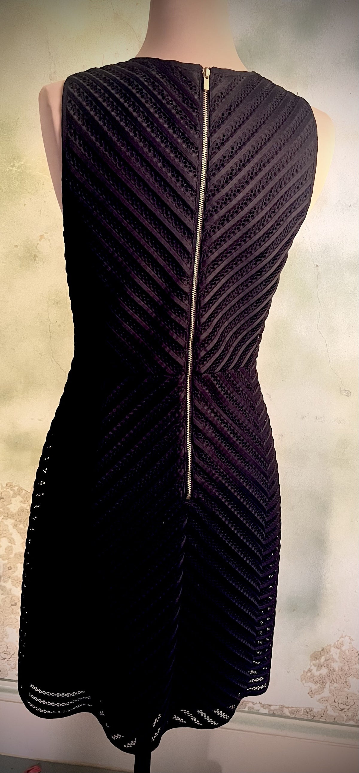 H&M Black Chevron Lace Fit & Flare
